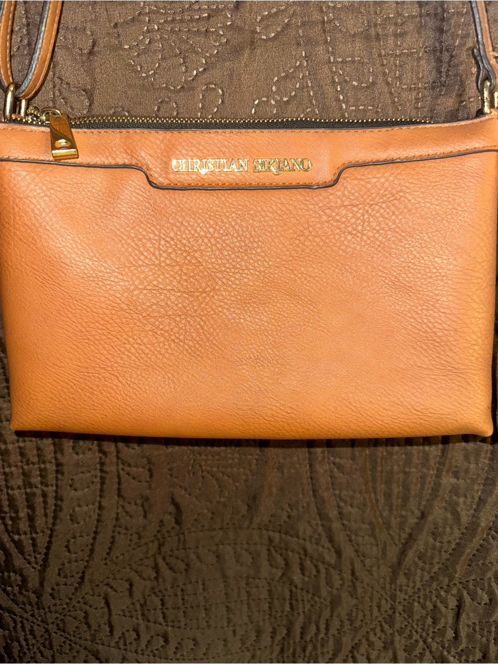 Christian Siriano Saddle Tan Leather Crossbody